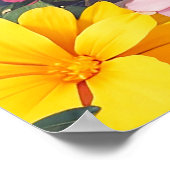 休かわいらし休バタフライイラストレーションデザイン ポスター (角)