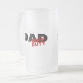 休みのパパ(Blk) フロストグラスビールジョッキ (正面左)