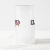 休みのパパ(Blk) フロストグラスビールジョッキ (中央)