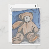 休み中のテディベア ポストカード (正面/裏面)