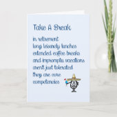 休み-おもしろいな退職の詩--をとって下さい カード (正面)