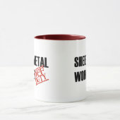 休みSHEEETの金属の労働者 マグカップ (中央)