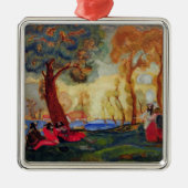 休んでいるユダヤ人のコメディアン1910年代 メタルオーナメント (正面)