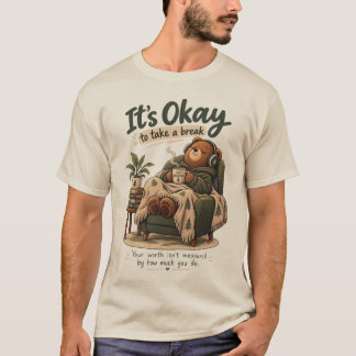 休んでもいいんだよ クマメンタルシャツ Tシャツ