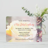 休ファンシーみ黄色バラ花新年のパーティー 招待状 (スタンド正面)