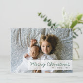 休モダン日 |かわいいクリスマス兄弟姉妹写真 シーズンカード (スタンド正面)