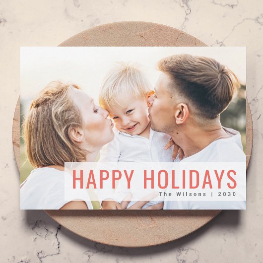 休モダン日 |キャンディストライプーのクリスマスフォト シーズンカード