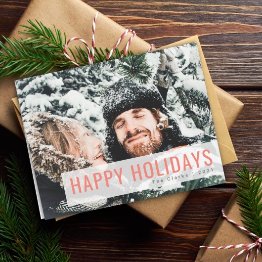 休モダン日 |自撮りクリスマスカップルの写真 シーズンカード