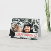 休モダン日 |自撮りクリスマスカップルの写真 シーズンカード (正面)