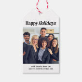 休企業の日 | スモールビジネスの写真とロゴ ギフトタグ (正面)