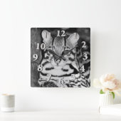 休息のオセロット スクエア壁時計 (ホーム)