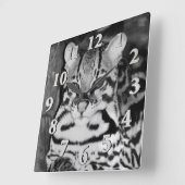 休息のオセロット スクエア壁時計 (傾斜)
