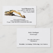 休息のバケツによって切り取られる黄色い掘削機 名刺 (正面/裏面)