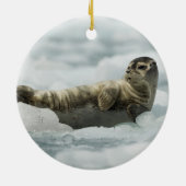 休息の子どものアシカ セラミックオーナメント (裏面)