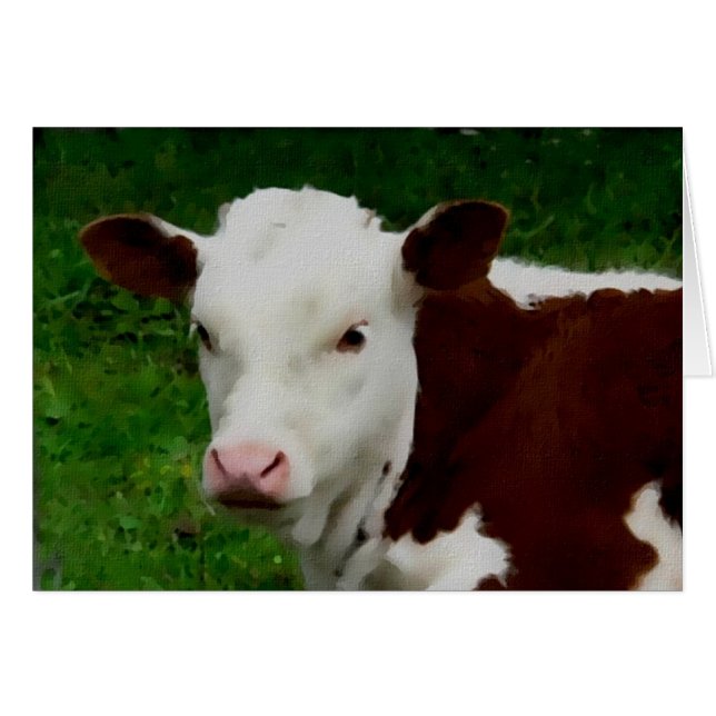 休息の子牛カード (正面横)