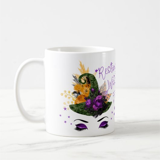 休息の魔法使いの顔のマグ コーヒーマグカップ (左)