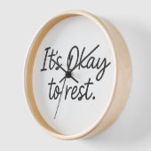 休息は大丈夫 – ミニマリスト 壁時計 (傾斜)