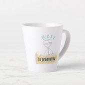 休息は生産的 – Mental Health認識度Minim カフェラテマグ (右アングル)