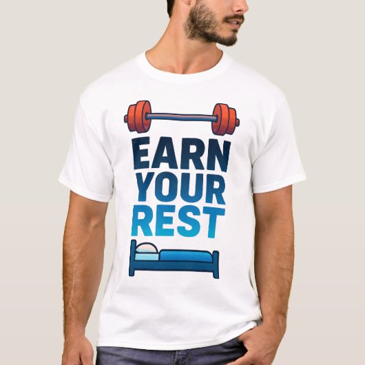 休息を取る – 懸命ワークジムTシャツ Tシャツ (正面)