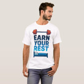 休息を取る – 懸命ワークジムTシャツ Tシャツ (正面フル)