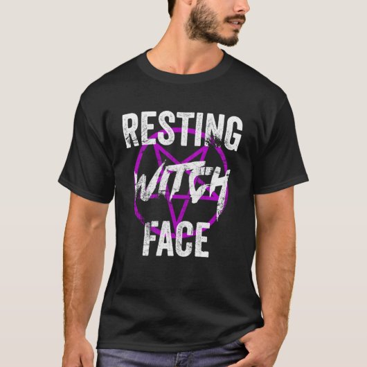 休息ウィッチ顔オカルトウィッカ信者異教のゴシックWitc Tシャツ (正面)