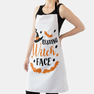 休息ウィッチ顔ハロウィーン エプロン