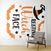 休息ウィッチ顔ハロウィーン タペストリー (インサイチュ(横))