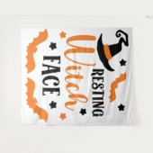 休息ウィッチ顔ハロウィーン タペストリー (正面(横))