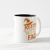 休息ウィッチ顔ハロウィーン ツートーンマグカップ (正面右)