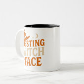 休息ウィッチ顔ハロウィーン ツートーンマグカップ (正面左)