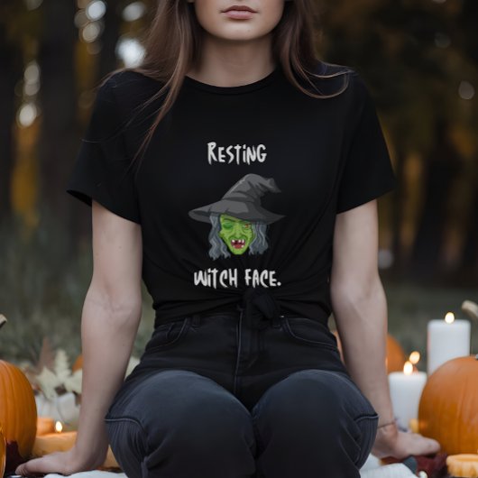 休息ウィッチ顔面白いハロウィーン引用文Tシャツ Tシャツ