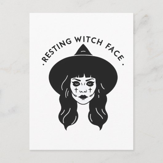 休息ウィッチ顔 ポストカード (正面)