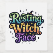 休息ウィッチ顔 ワインラベル (シングルラベル)