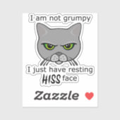 休息ヒス顔グレー猫 – Benefits PACR シール (シート)