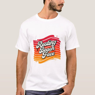 休息ビーチ顔-笑わされるビーチシャツfor Sum Tシャツ