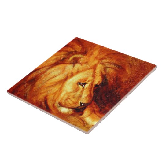 休息ライオン（Abbott Handerson Thayer著） タイル (側面)