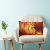 休息ライオン(Abbott Handerson Thayer著) ランバークッション (椅子)