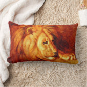 休息ライオン(Abbott Handerson Thayer著) ランバークッション (ブランケット)