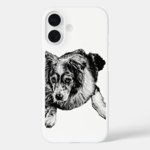 休息中のオーストラリアン・シェパードのiPhoneケース iPhone 16ケース