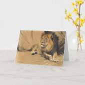 休息中のライオン | ウィルヘルムクハルト カード (黄色い花)