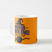 休息中の魔女顔-おもしろい魔女ハロウィーン コーヒーマグカップ (正面左)