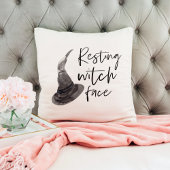 休息中の魔女顔 |ハッピーハローウィン |おもしろい引用文 | クッション