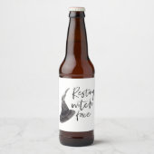 休息中の魔女顔 |ハッピーハローウィン |おもしろい引用文 | ビールラベル (正面)