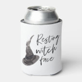 休息中の魔女顔 |ハッピーハローウィン |おもしろい引用文 | 缶クーラー (缶正面)