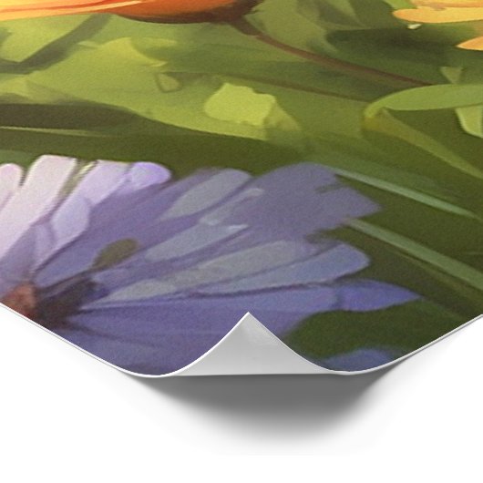 *~*休息子猫花5:4 Kitten Cat AP68 ポスター (角)