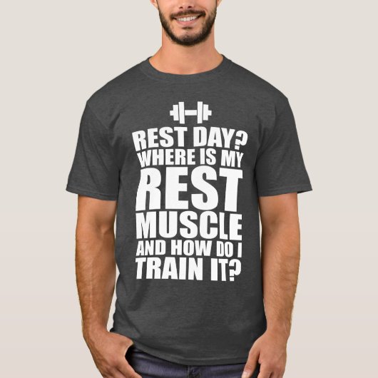 休息日？ボディーおもしろいブルユーモア Tシャツ (正面)