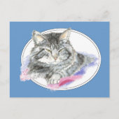 休息猫 – ペット動物の水彩画コレクション ポストカード (正面)