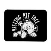 休息用ピット顔おもしろい犬ピットブルミーム衣類 マグネット (横)