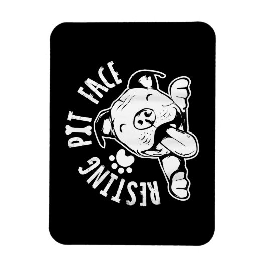 休息用ピット顔おもしろい犬ピットブルミーム衣類 マグネット (縦)