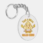 休憩してグリルチーズを食べる キーホルダー (正面左)